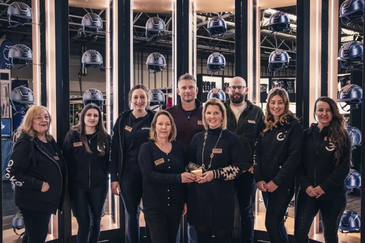 Some of the evoke team at the launch in 2024 winning best stand at NES