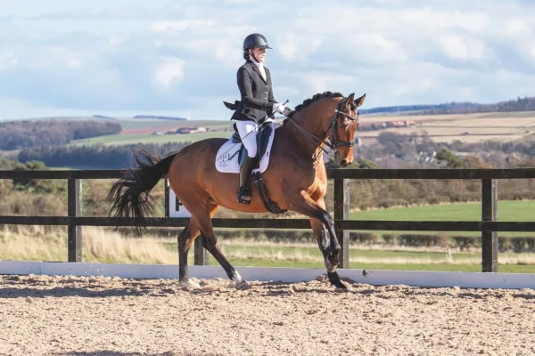 Nicola Jones & Winnie Purchased image - dressage canter - Ruthven Photography